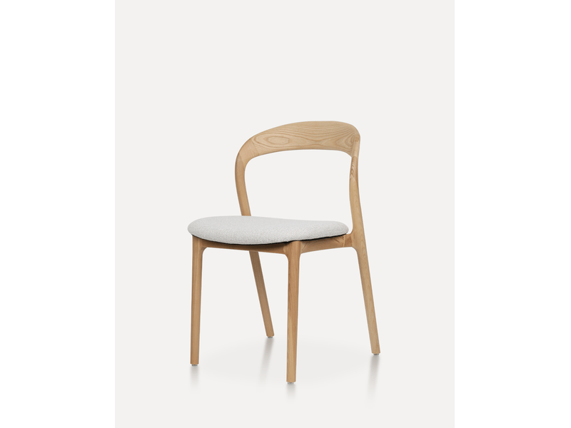  Chaise de salle à manger 51,5 x 53 x 80,5 cm – naturel et blanc cassé – lot de 2 avec assise rembourrée  - Conforama A