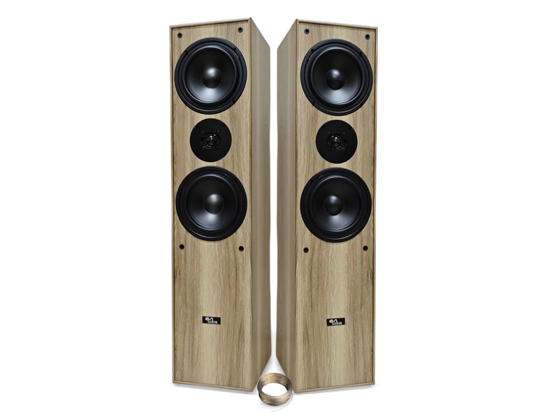 Evidence acoustics ea700-wood - paire d'enceintes colonne hifi-home-cinéma - bass reflex 3 voies - 2x500w pmpo - chêne clair