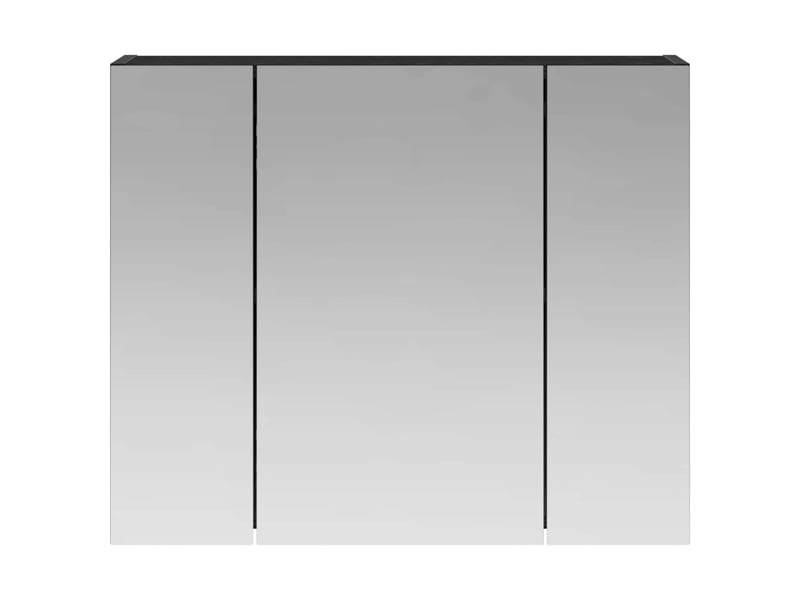  Amoire de salle de bain, meuble de salle de bain avec miroir chêne noir shl4851  - Conforama E