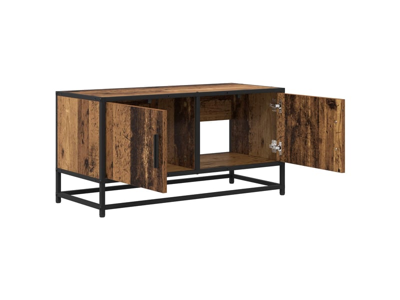 Meuble tv - banc tv - meuble de rangement 80 x 34,5 x 40 cm bois ancien bois d'ingénierie - Conforama D