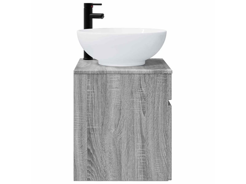  Meuble de lavabo mural, rangement salle de bain sonoma gris 49x44.5x66.5 cm  - Conforama C