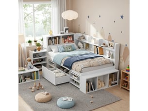 Lit simple 90x190 cm <strong>HAUSS SPOLE</strong>  <strong></strong> coloris blanc