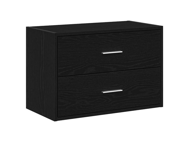  Armoire à tiroirs, commode avec 2 tiroirs chêne noir 60x31x40 cm bois d'ingénierie  - Conforama A