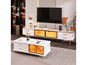Meuble tv coloris blanc 170 cm