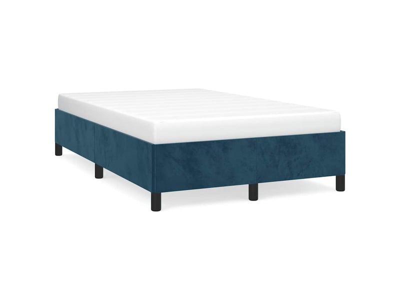  Lit double- lit adulte -  cadre de lit sans matelas bleu foncé 120x190 cm velours  - Conforama A