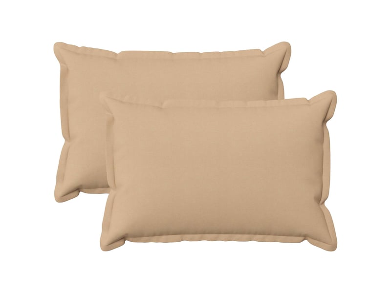 Lot de 2 coussins avec oreiller, coussins décoratifs houten crème lin synthétique cf51162 - Conforama B