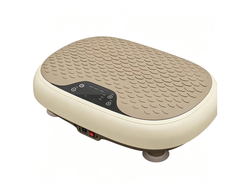 Plateforme vibrante 46 x 33 x 13,5 cm beige, 20 vitesses, 3 programmes, écran led et télécommande - Conforama A