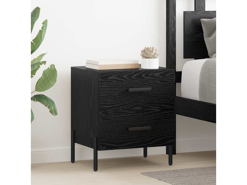  Table de chevet 2 pièces chêne noir 40 x 35 x 47,5 cm  - Conforama B