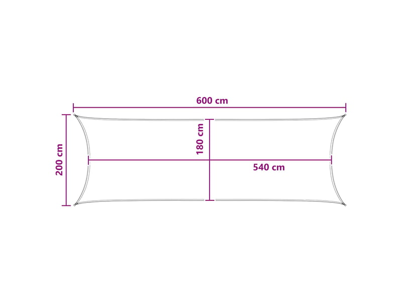  Vidaxl voile d'ombre taupe 2 x 6 m hdpe  - Conforama C