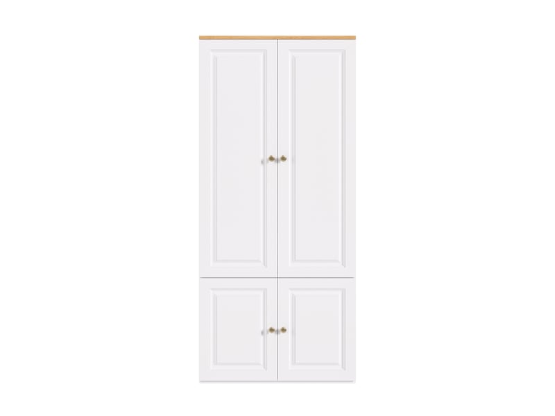  Armoire avec 2 tringles et 4 compartiments 90 × 50 × 200 cm, blanc IKSETERA TRADING LTD - Conforama A