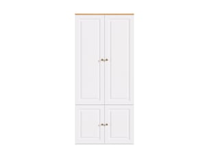 Armoire avec 2 tringles et 4 compartiments 90 × 50 × 200 cm, blanc