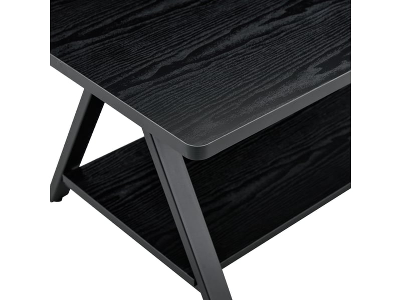  Table basse avec rangement, aspect bois noir et métal, 110 x 57 x 44,5 cm  - Conforama W
