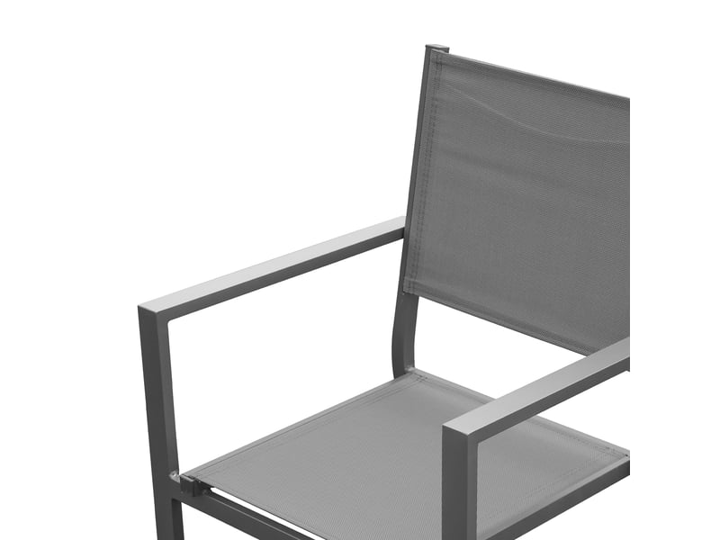 Lot de 2 fauteuils en aluminium et textilène coloris gris - Conforama D