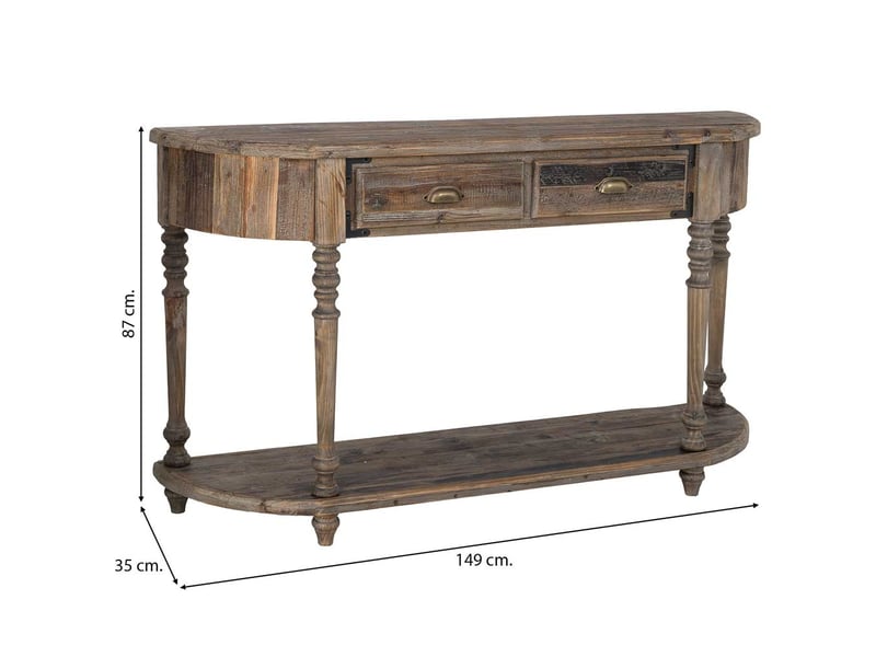  Console en bois marron 149x35x87 cm h  - Conforama C
