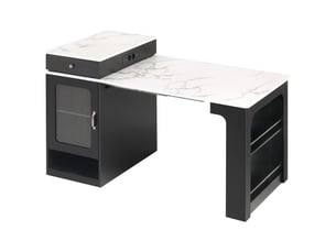 Îlot de cuisine 1 porte 2 tiroirs coloris noir mdf