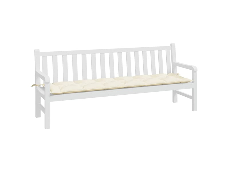  Coussin de banc de jardin, coussin d'assise blanc crème 200x50x7 cm tissu oxford cf52665  - Conforama C