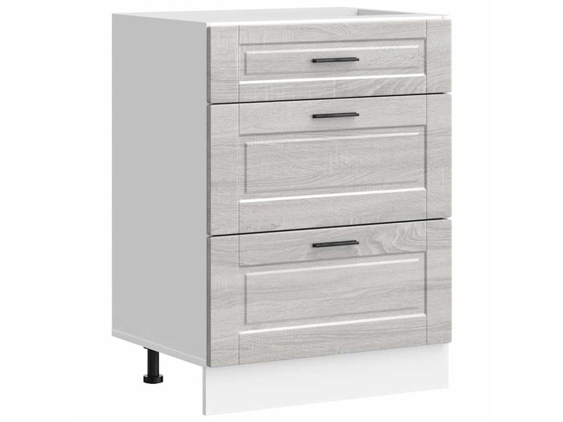 Meuble de rangement, armoire de cuisine porto sonoma gris bois d'ingénierie shl6021 - Conforama A