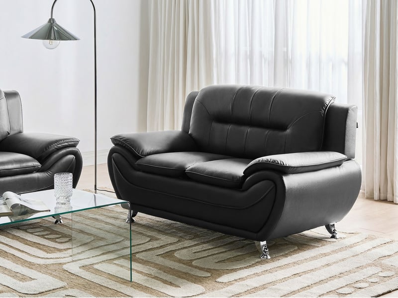 Canapé 2 places leira cuir pu noir  - Conforama B