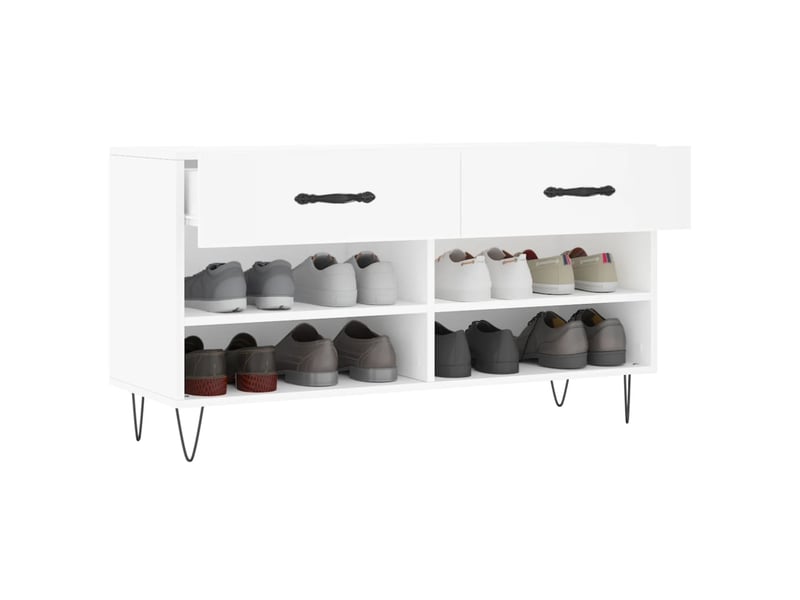  Banc à chaussures, meuble à chaussures blanc 102x35x55 cm bois d'ingénierie shl4022  - Conforama D
