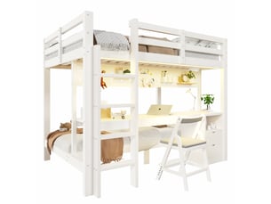 Lit superposé 90x140/200 cm <strong>MODENVIE</strong> <strong></strong> coloris blanc