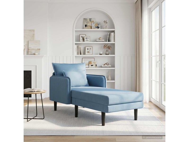  Vidaxl grande méridienne bleu tissu en velours côtelé  - Conforama B