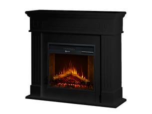 Cheminée électrique sur pied cambridge avec effet flamme 110 x 100 x 36 cm en bois noir