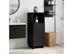 Armoire de salle de bain, meuble de rangement noir 36.5x38x95 cm