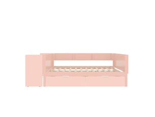 Lit avec rangement 140x200 cm <strong>ZOVIRA</strong>  <strong></strong> coloris rose