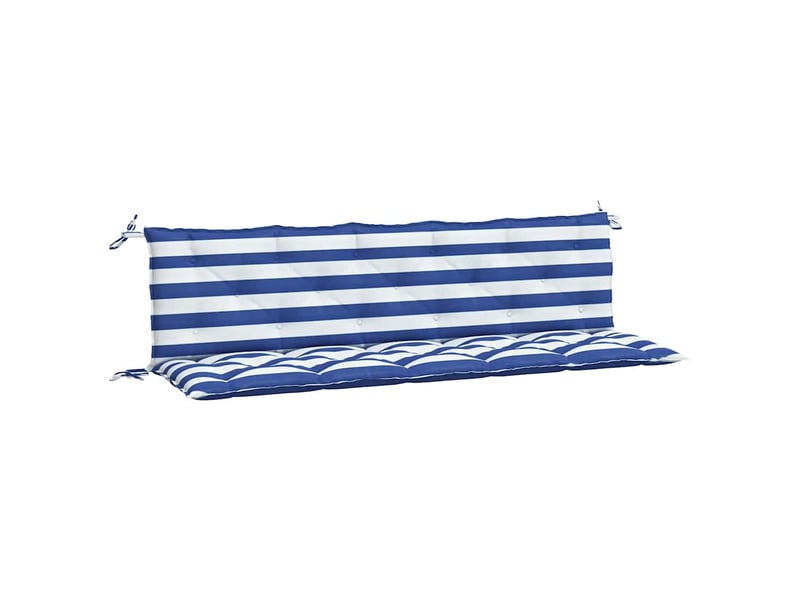  Lot de 2 coussins de banc de jardin, coussins d'assise rayures bleuesblanches cf58680  - Conforama A