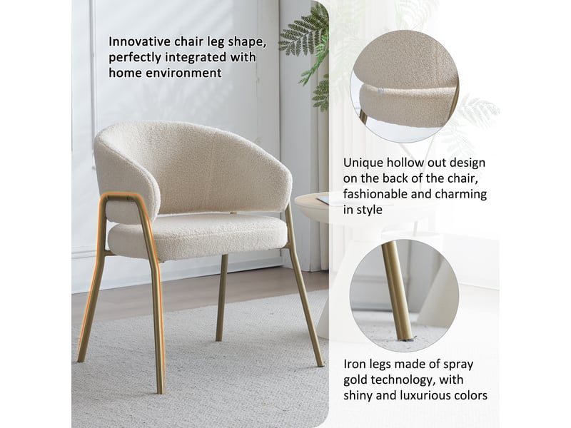  Chaises de salle à manger chaise de maquillage - velours blanc chaise blanc - Conforama E