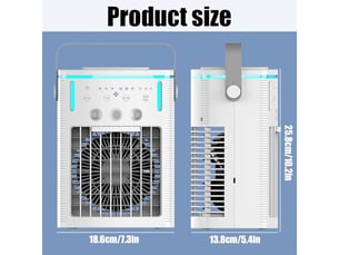 Rafraîchisseur d'air portable – réservoir 1000 ml, télécommande, 3 vitesses, minuterie – éclairage rvb intégré, moteur ultra-silencieux – climatiseur évaporatif pour maison, bureau et dortoir