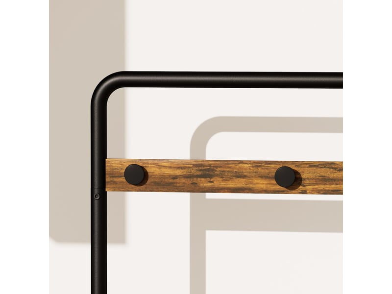  Portant à vêtements avec miroir panier et roulettes marron et noir 70x40x170 cm W3148P435691 - Conforama E