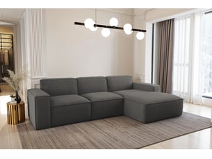 Canapé d'angle pour salon, siena artico, droit, gris