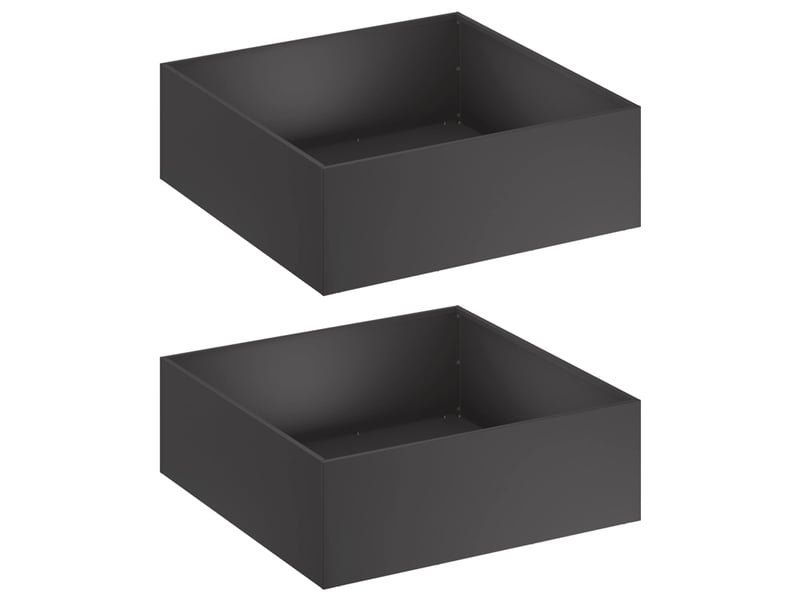  Jardinière - cache-pot de jardin 2 pcs noir 60 x 60 x 20 cm  - Conforama A