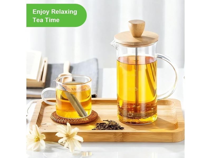  Lot de 2 tubes infuseurs en acier inoxydable, passoire à épices en acier inoxydable, filtre à thé et couvercle universel, compatible avec théière, mug QA003886 - Conforama E