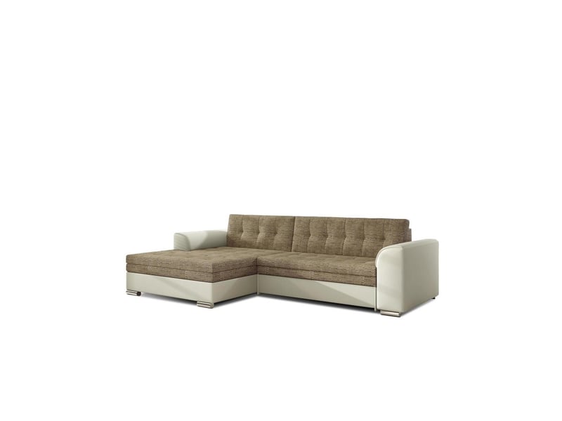  Canapé d'angle convertible conforto 4 places beige et crème – angle gauche  - Conforama A