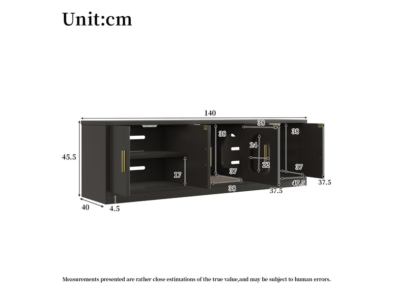 Meuble cache-litière noir 140 × 40 × 45,5 cm, rangements et griffoir IKSETERA TRADING LTD - Conforama C