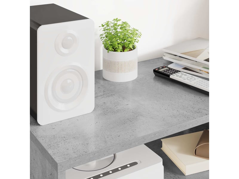  Meuble tv - banc tv - meuble de rangement 60 x 35 x 40 cm gris béton bois d'ingénierie  - Conforama D