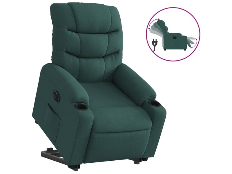 Fauteuil de bureau, fauteuil inclinable électrique vert foncé tissu shl9535 - Conforama A