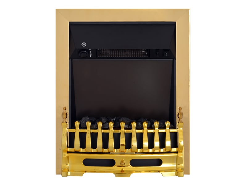  Cheminée électrique autonome 48,2x18,5x59,2 cm effet flammes métal doré  - Conforama A