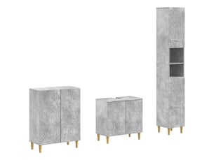 Ensemble de meuble de salle de bain 3 pièces delft gris béton cf63385