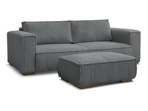 Canapé droit fixe <strong>BOBOCHIC</strong> <strong>CHELSEA</strong> 4 places Tissu gris