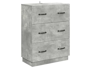 Armoire de rangement bureau, armoire à tiroirs gris béton 66 x 34,5 x 87 cm