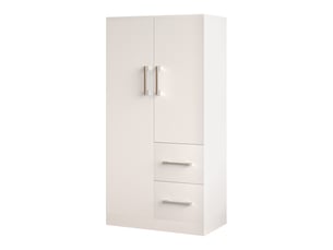 Armoire à vêtements 2 portes 70 x 40 x 135 cm, avec tiroirs et rangements, chambre enfant, blanc