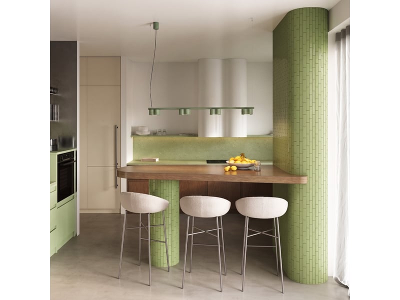  Lustre ovio 4 vert olive gx53 aluminium moderne 208x122x12cm SL.3349 - Conforama B