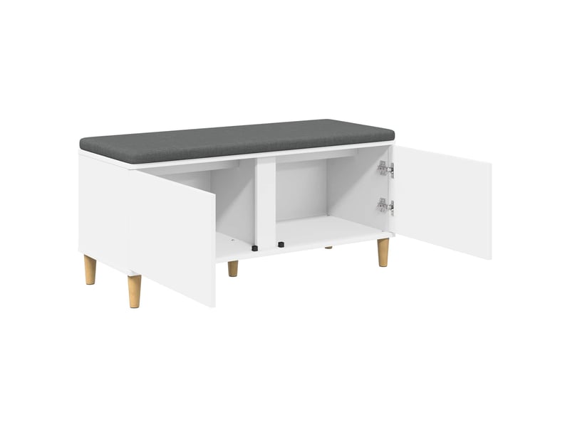  Banc d'entrée, banc interieur blanc 100x38x46 cm bois ingénierie et tissu shl6099  - Conforama E