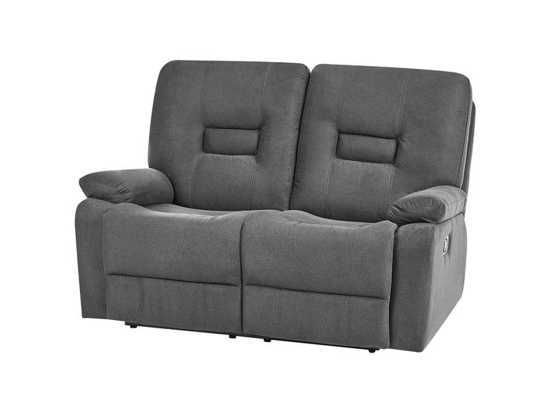  Ensemble de salon relax manuel 4 places bergen tissu gris graphite  - Conforama E