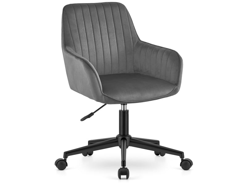  Chaise de bureau roxy en velours gris foncé  - Conforama A