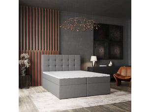Lit avec rangement 180x200 cm <strong>MASSENO</strong>  <strong></strong> coloris gris