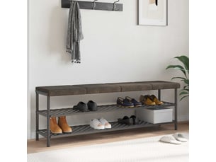 Lot de 4 coussins de banc, coussins d'assise, coussins pour chaisecanapé tissu en suède synthétique gris foncé cf52580